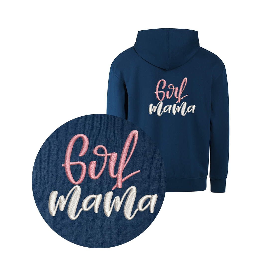 GIRL MAMA IS ARTI Džemperis dovana mamai su siuvinėta balta/rožine dekoracija nugaroje (GIRL MAMA) | 5 spalvos - Image 1