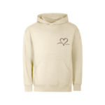 Džemperis mamai su siuvinėta minimalistine ruda širdele ant krūtinės