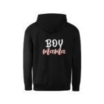 Džemperis mamai - dovana su siuvinėta balta/rožine dekoracija nugaroje (BOY MAMA) | 5 spalvos - Image 3