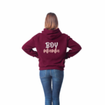Džemperis mamai - dovana su siuvinėta balta/rožine dekoracija nugaroje (BOY MAMA) | 5 spalvos
